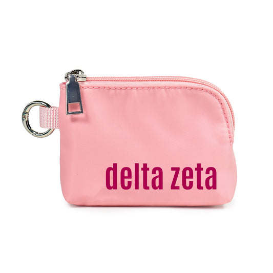 Delta Zeta Zipper Wallet Pouch with Keyring