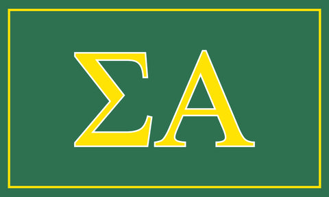 Sigma Alpha Sorority Greek Letters Flag, Two-Color Design