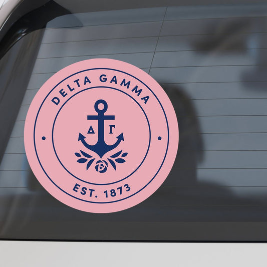 Delta Gamma Sorority Car Decal Sticker- Full Color Circle Logo
