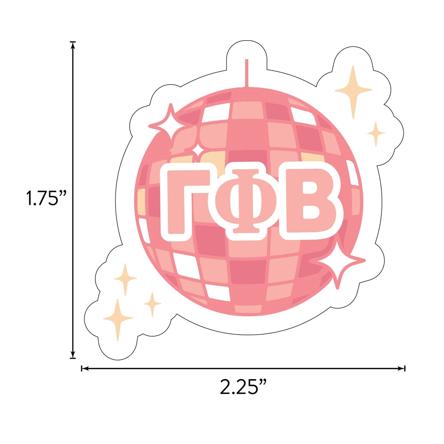 Gamma Phi Beta Sticker Sheet - Western Disco Design