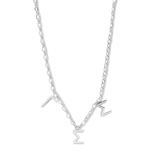 Gamma Sigma Sigma Silver Greek Letters Necklace