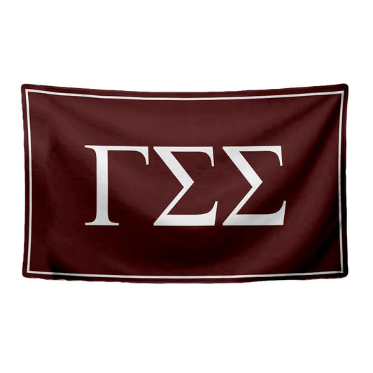 Gamma Sigma Sigma Sorority Greek Letters Flag, Two-Color Design