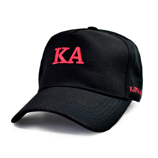 Kappa Alpha Order Fraternity Baseball Cap- Brushed Cotton 5-Panel Black Hat