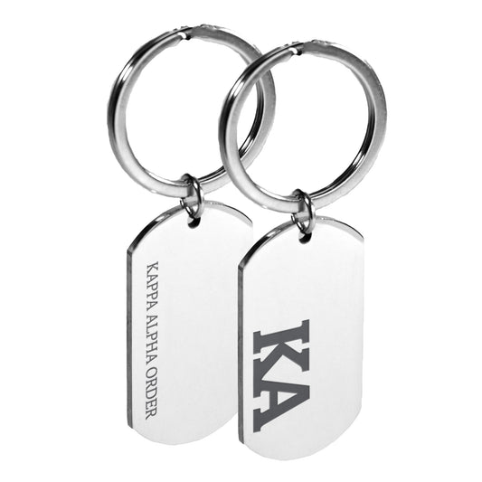 Kappa Alpha Order Fraternity Keychain- Stainless Steel Dog Tag Design
