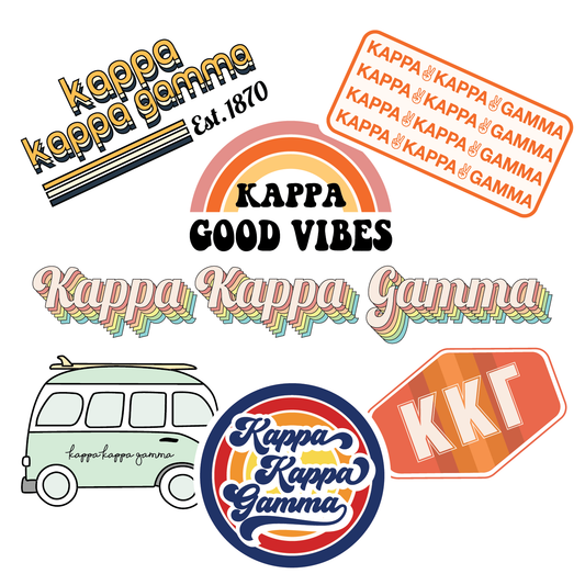 Kappa Kappa Gamma <br> Retro Sticker Sheet