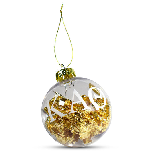 Kappa Alpha Theta Ornament - Clear Plastic Ball Ornament with Gold Foil