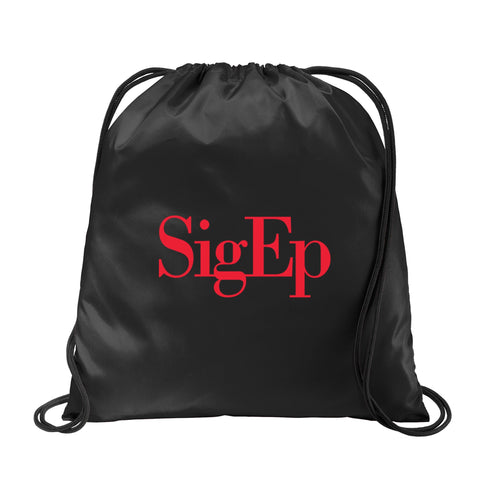 Sigma Phi Epsilon Fraternity Drawstring Backpack, Black