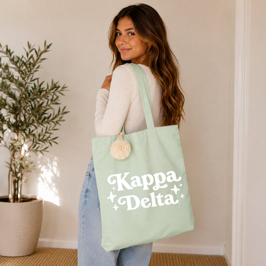 Kappa Delta Retro Pom Pom Tote Bag