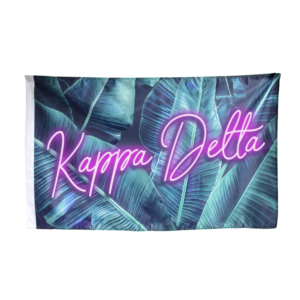 Kappa Delta Neon Palm Flag