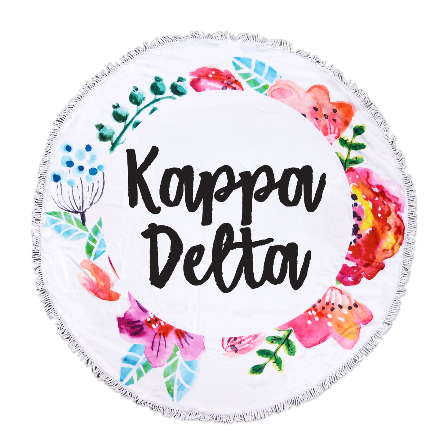 Kappa Delta Floral Fringe Towel Blanket