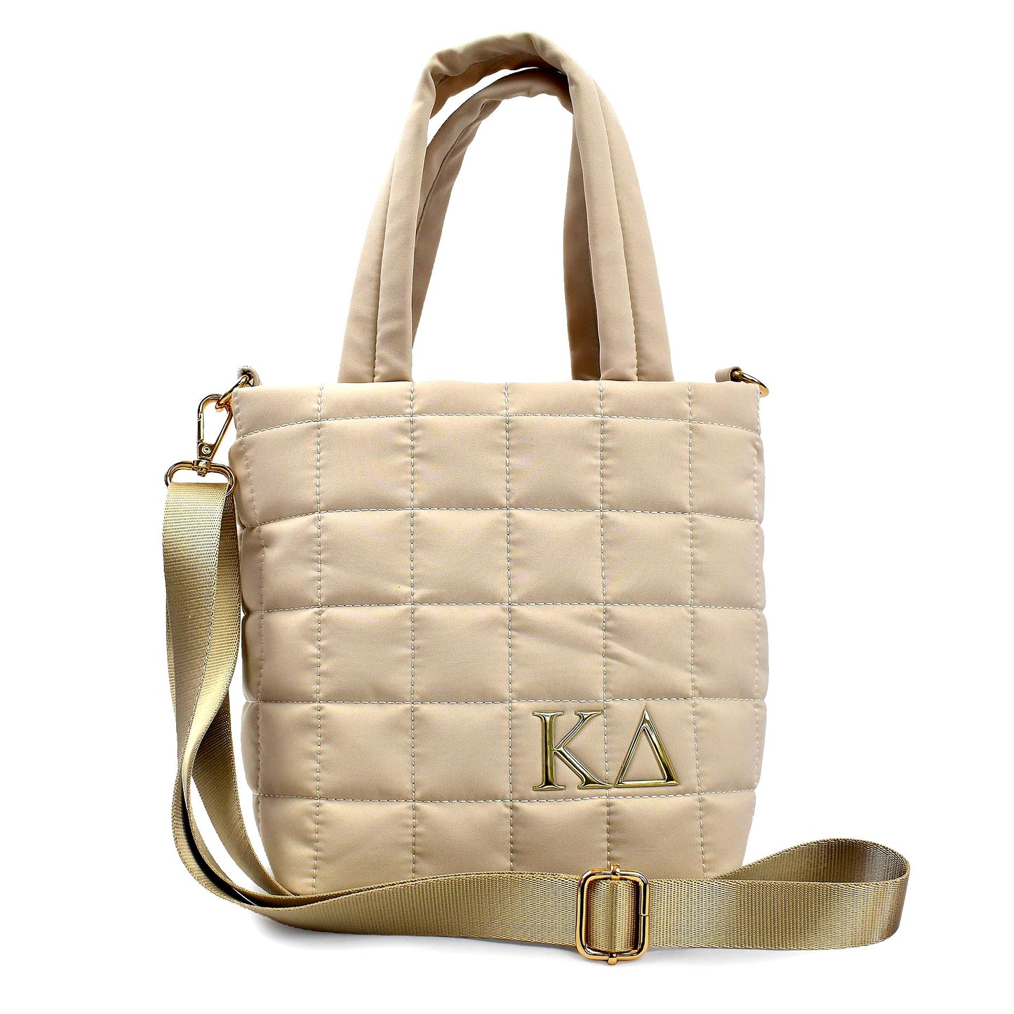 Kappa Delta Small Crossbody Quilted Tote Bag with Greek Letters