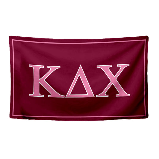 Kappa Delta Chi Sorority Greek Letters Flag, Two-Color Design