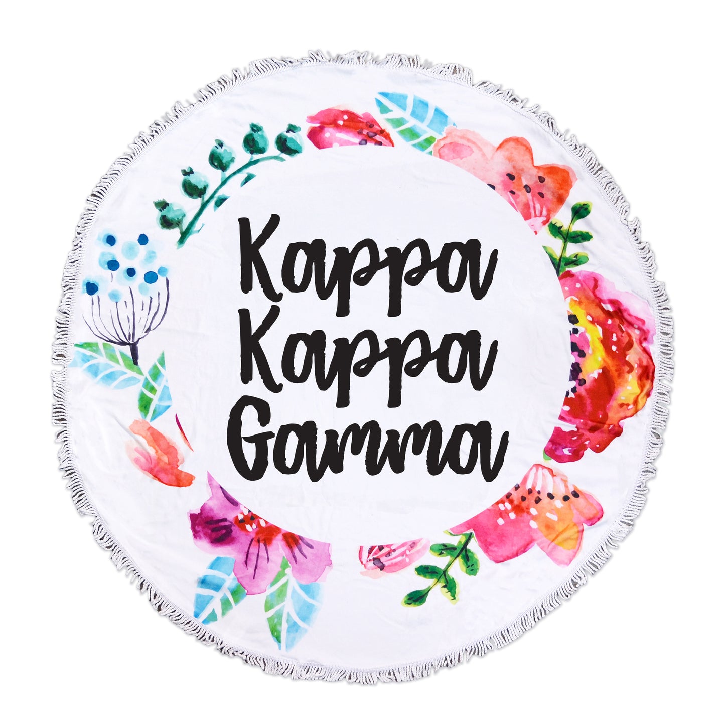 Kappa Kappa Gamma Floral Fringe Towel Blanket