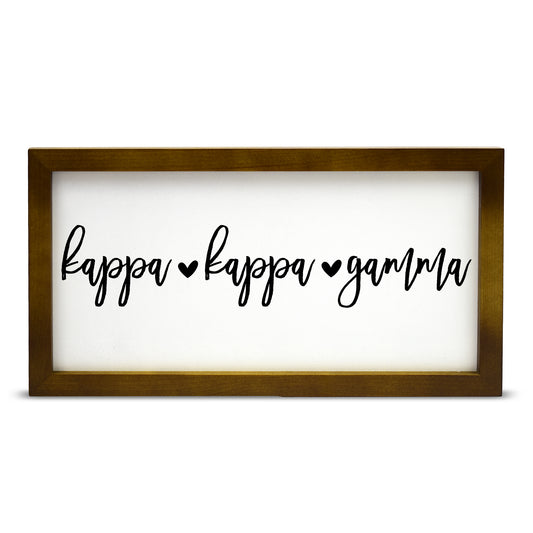 Kappa Kappa Gamma Script Wooden Sign