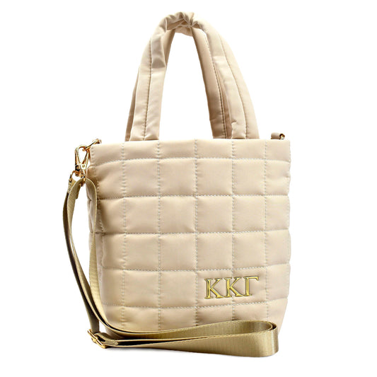 Kappa Kappa Gamma Small Crossbody Quilted Tote Bag with Greek Letters