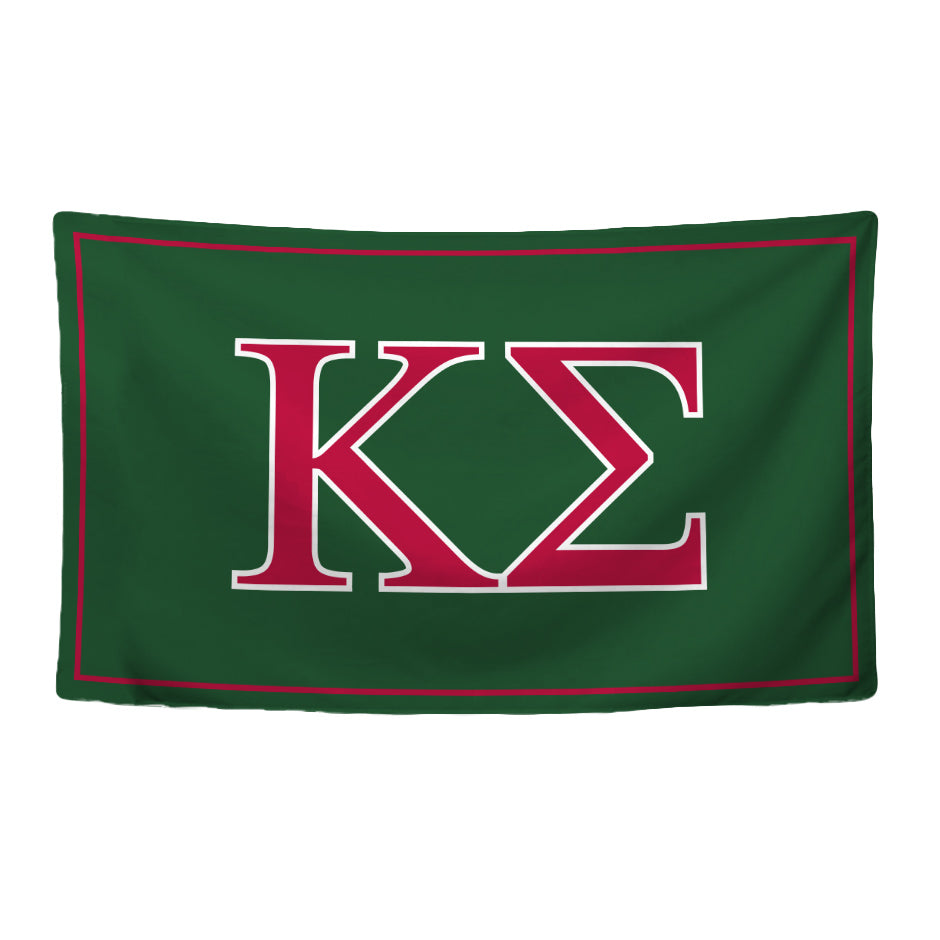 Kappa Sigma Fraternity Greek Letters Flag, Two-Color Design