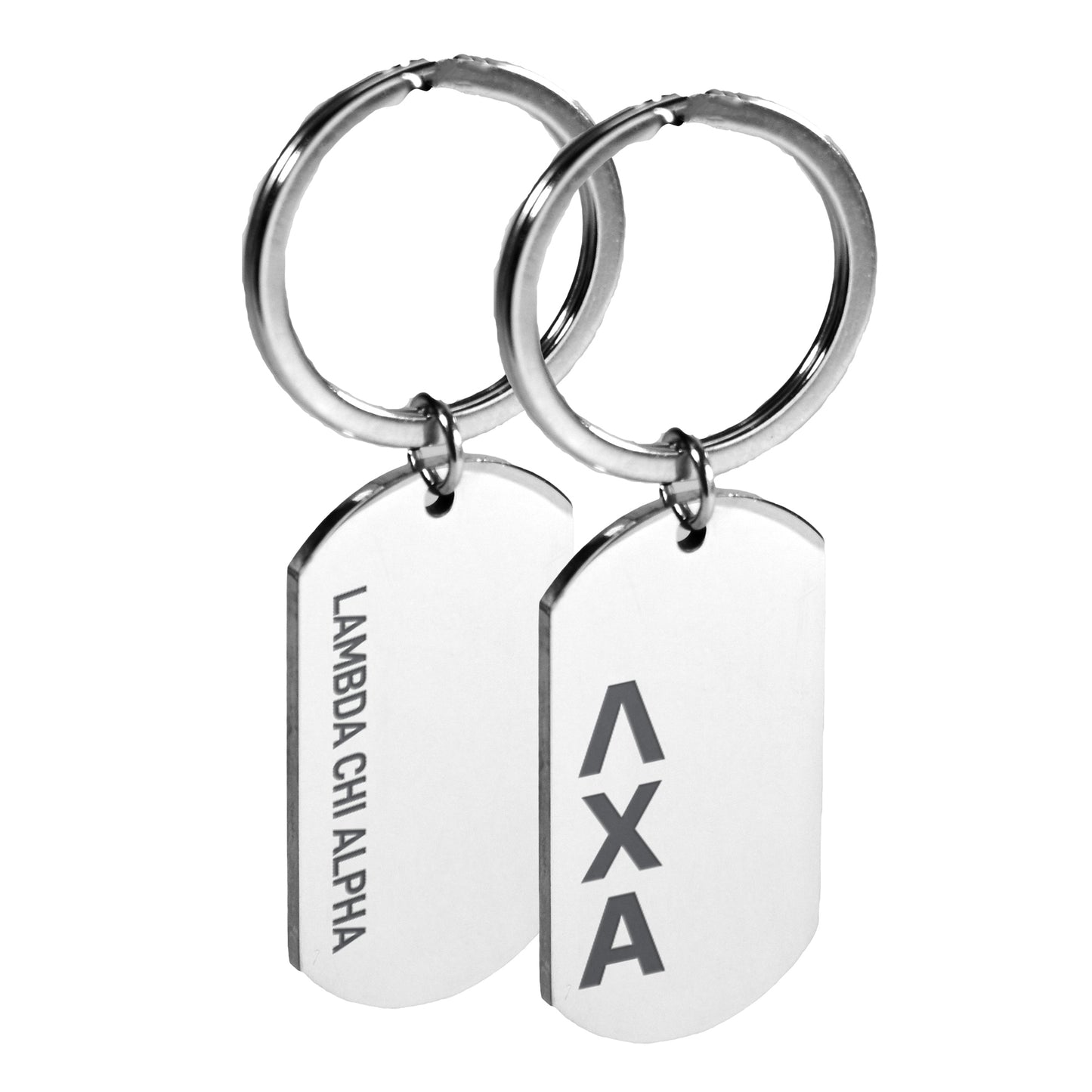 Lambda Chi Alpha Fraternity Keychain- Stainless Steel Dog Tag Design