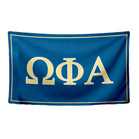 Omega Phi Alpha Sorority Greek Letters Flag, Two-Color Design