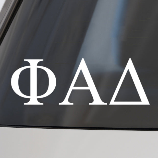 Phi Alpha Delta Fraternity Car Decal Sticker- Greek Letters Design