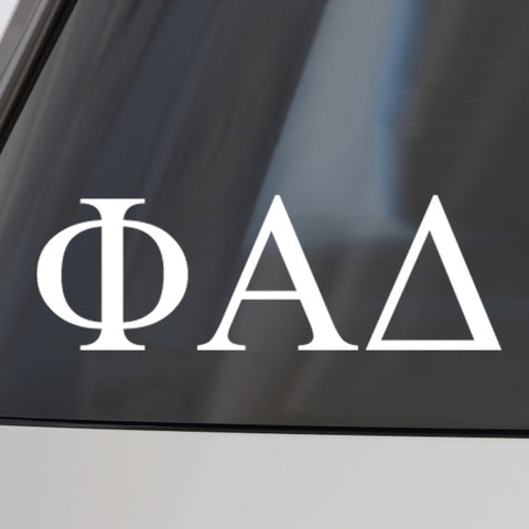 Phi Alpha Delta Fraternity Car Decal Sticker- Greek Letters Design