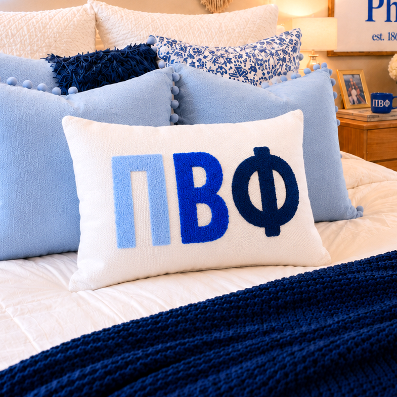 Pi Beta Phi Pillow – Embroidered Plush Greek Letters Design