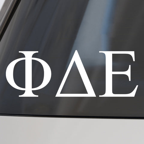 Phi Delta Epsilon Fraternity Car Decal Sticker- Greek Letters Design