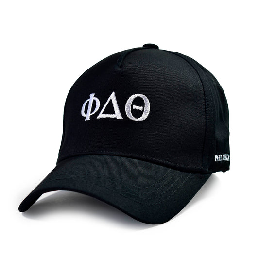 Phi Delta Theta Fraternity Baseball Cap- Brushed Cotton 5-Panel Black Hat