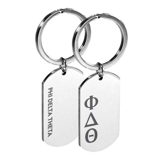 Phi Delta Theta Fraternity Keychain- Stainless Steel Dog Tag Design