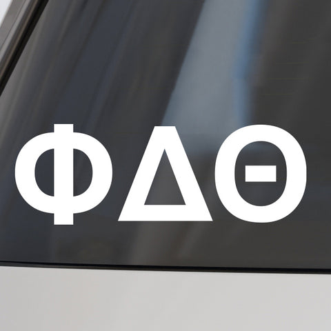 Phi Delta Theta Fraternity Car Decal Sticker- Greek Letters Design