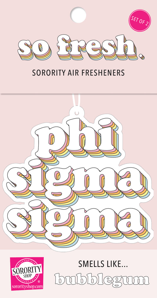 Phi Sigma Sigma - Retro Air Freshener - Bubblegum Scent