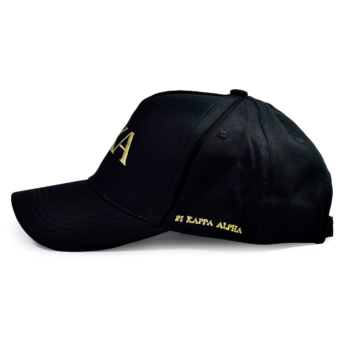 Pi Kappa Alpha Fraternity Baseball Cap- Brushed Cotton 5-Panel Black Hat