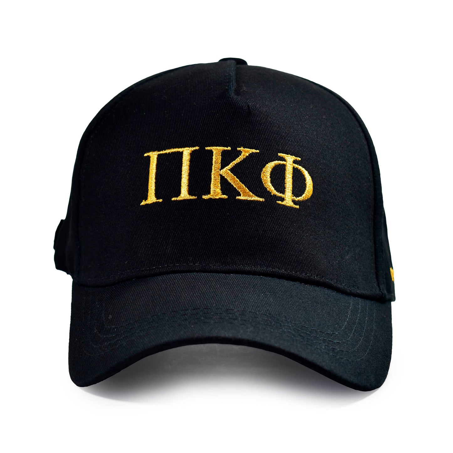 Pi Kappa Phi Fraternity Baseball Cap- Brushed Cotton 5-Panel Black Hat