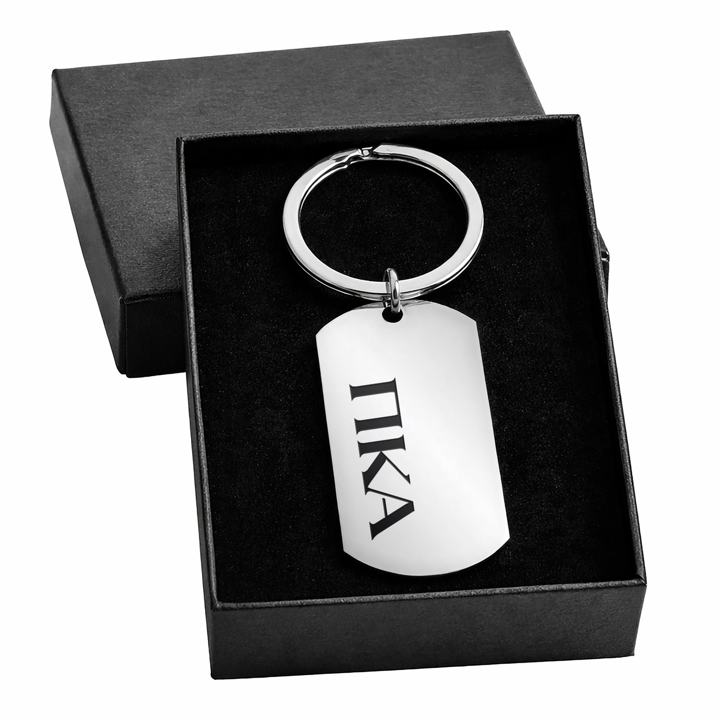 Pi Kappa Alpha Fraternity Keychain- Stainless Steel Dog Tag Design