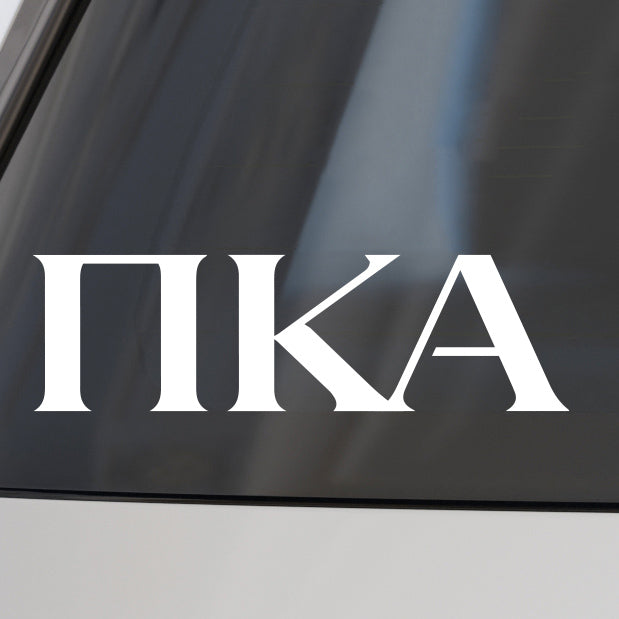 Pi Kappa Alpha Fraternity Car Decal Sticker- Greek Letters Design