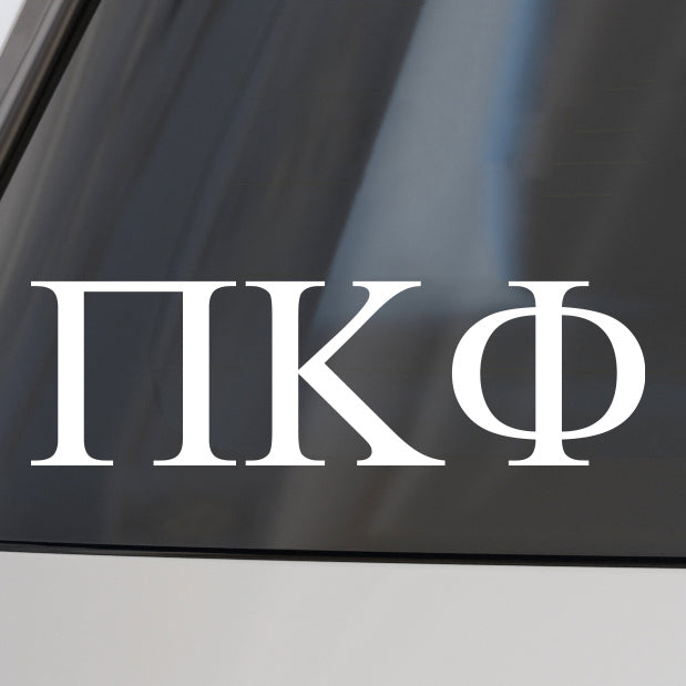 Pi Kappa Phi Fraternity Car Decal Sticker- Greek Letters Design