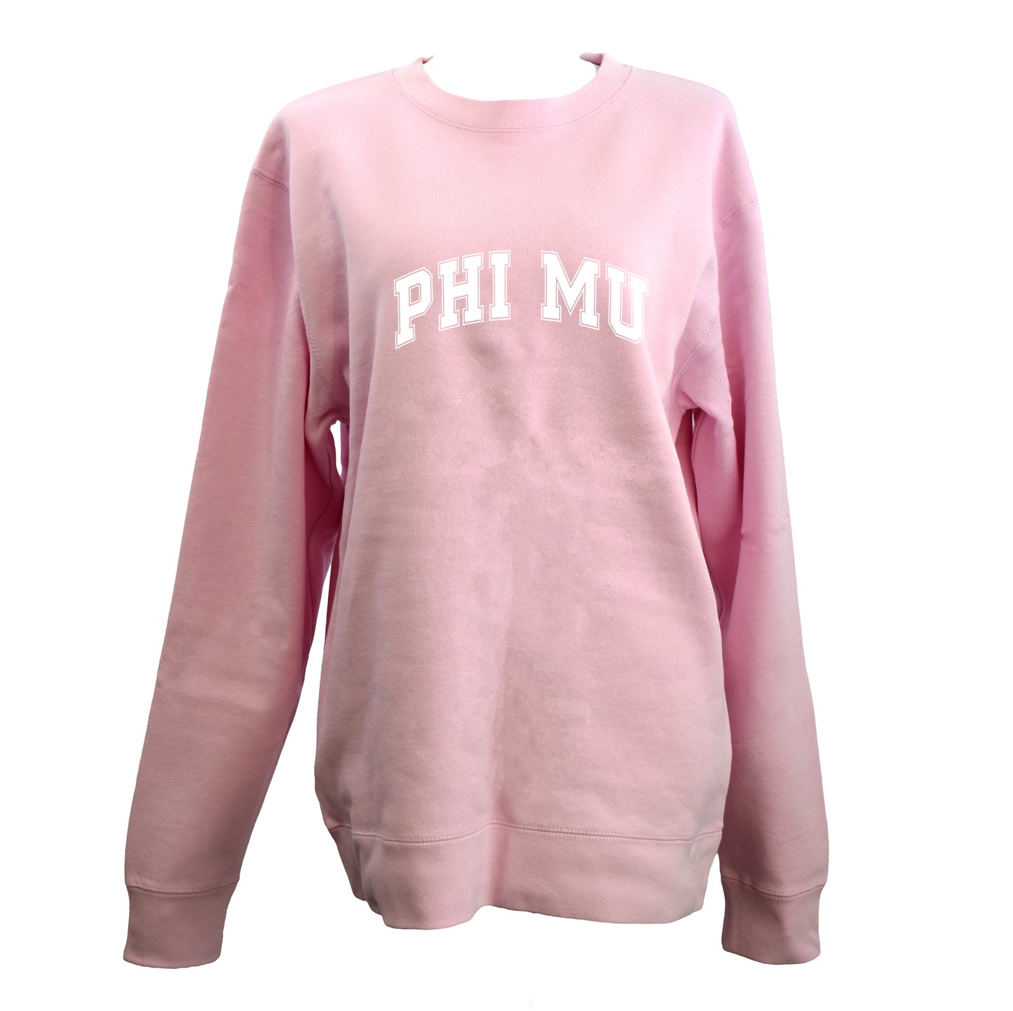Phi Mu Sweatshirt- Crewneck Varsity Letters Design