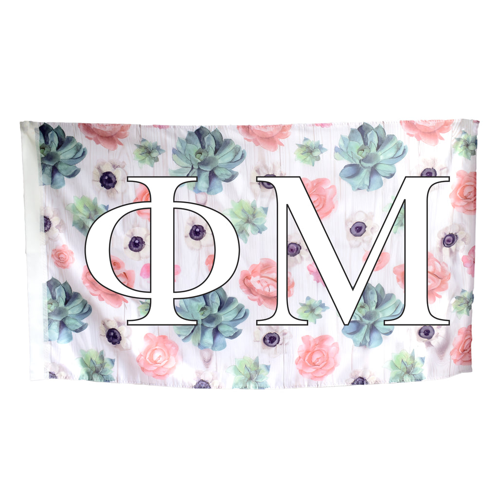 Phi Mu Succulent Flag