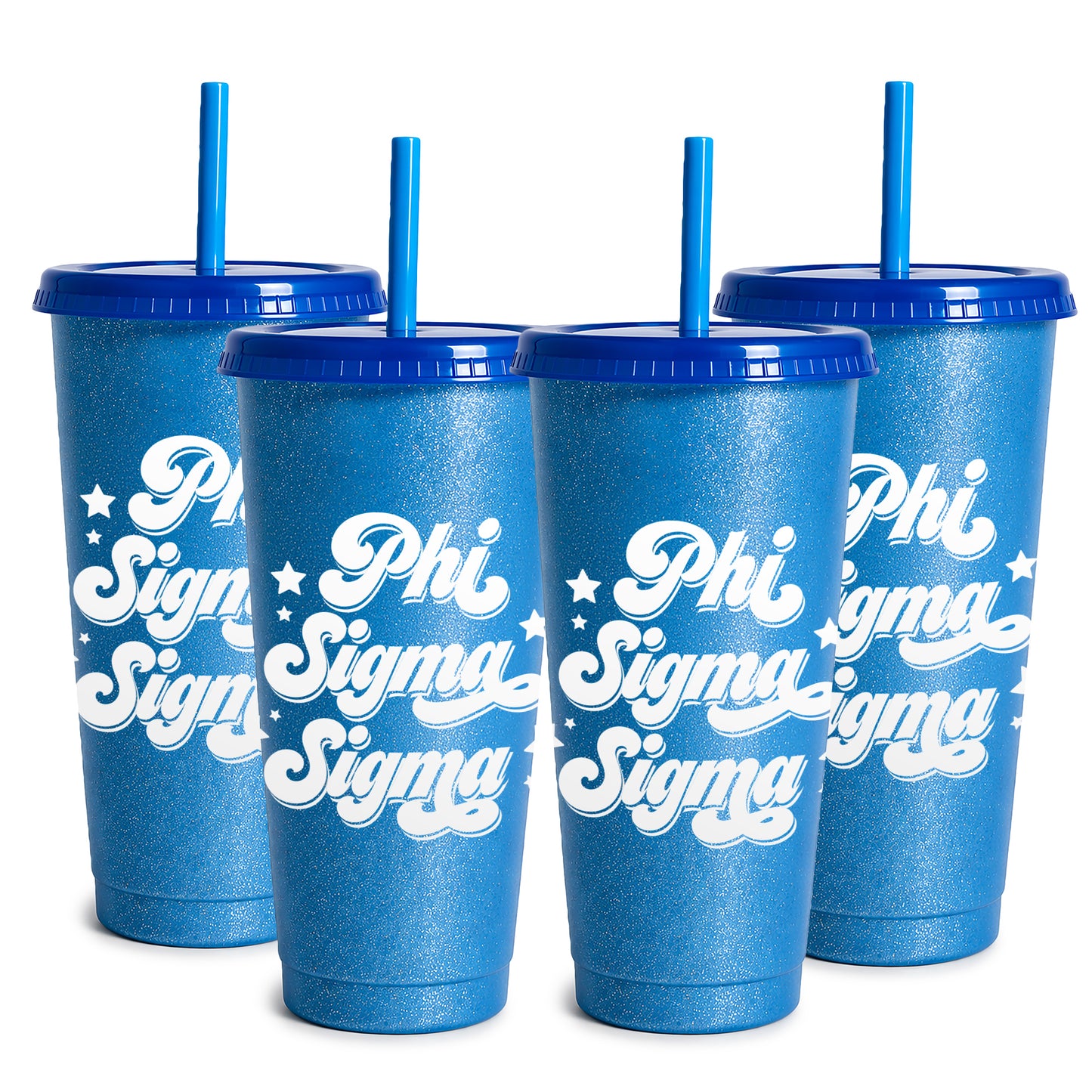 Phi Sigma Sigma Glitter Color Changing Cup 4-Pack