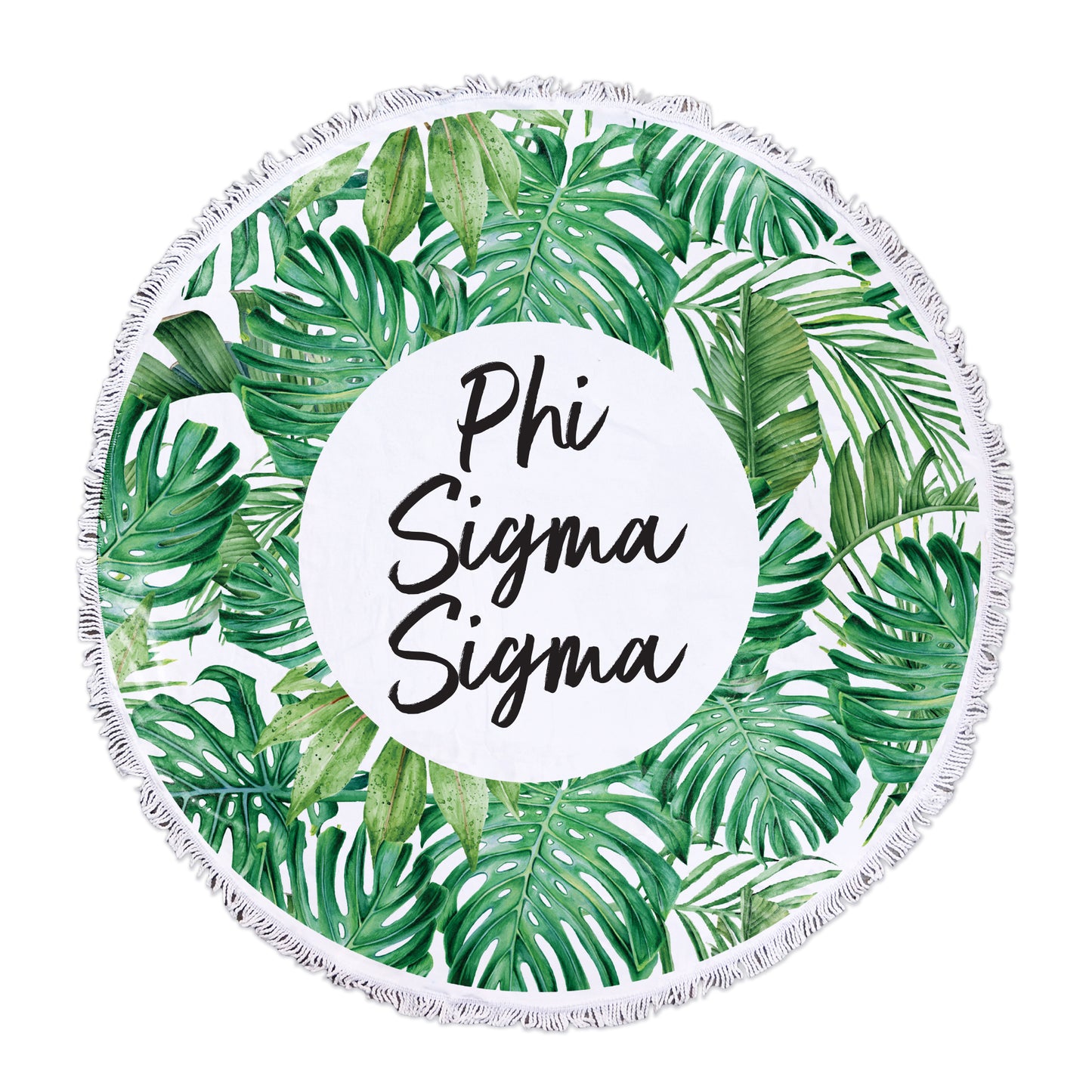 Phi Sigma Sigma Palm Leaf Fringe Towel Blanket