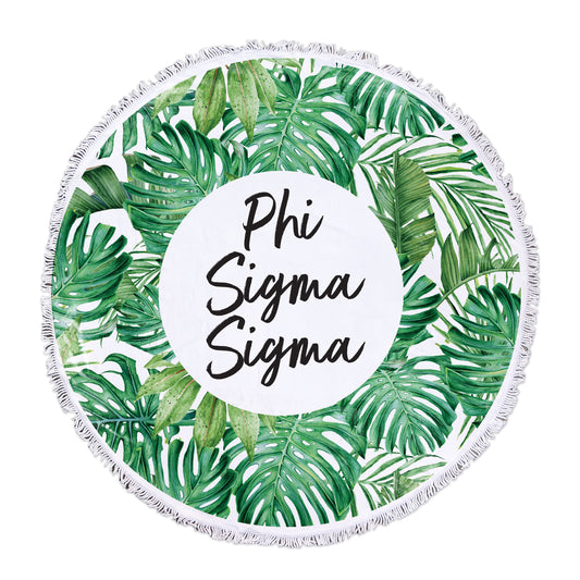 Phi Sigma Sigma Palm Leaf Fringe Towel Blanket