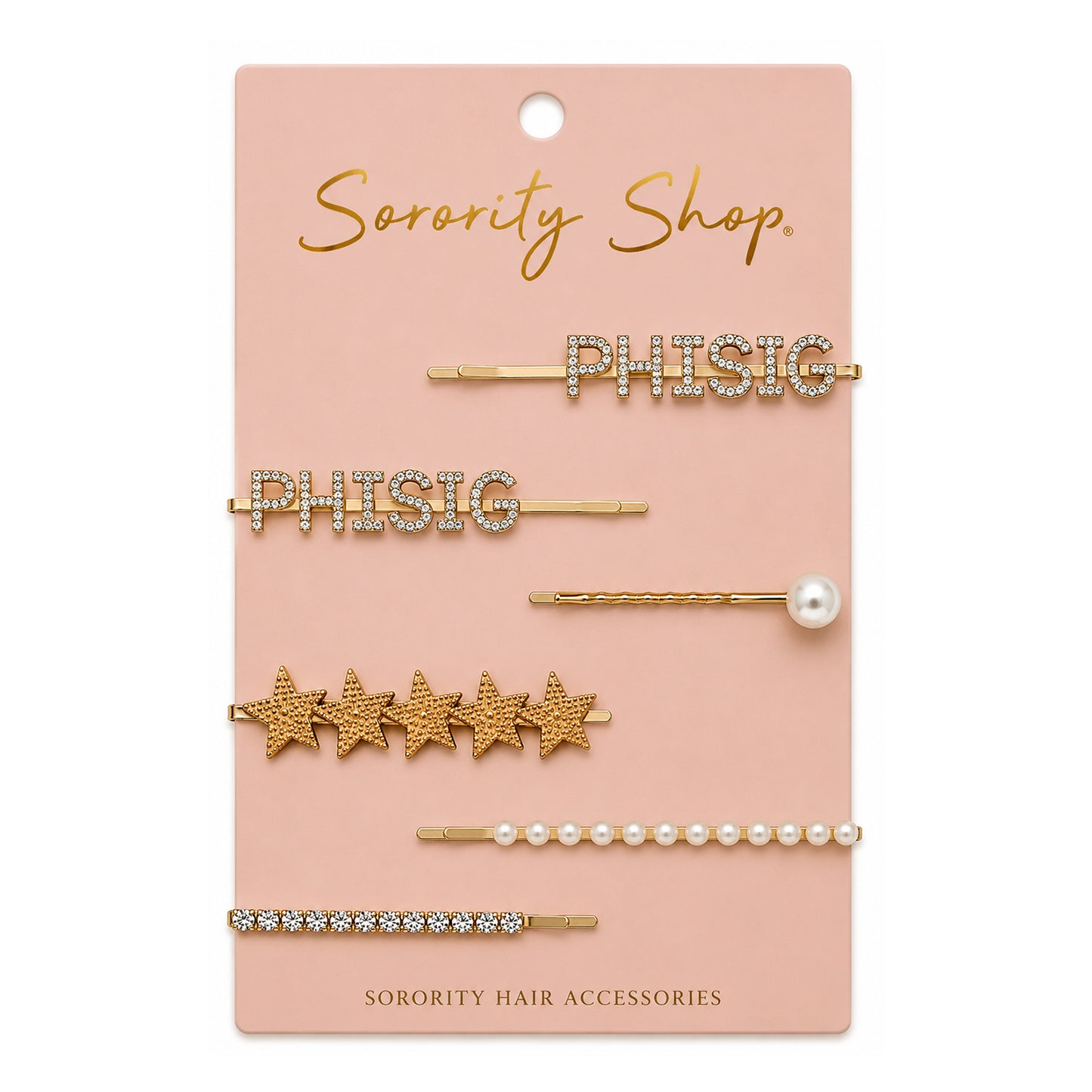 Phi Sigma Sigma Sorority Hair Clips