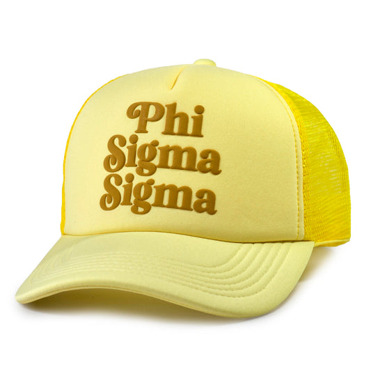 Phi Sigma Sigma Baseball Cap, Mesh Trucker-Style Hat