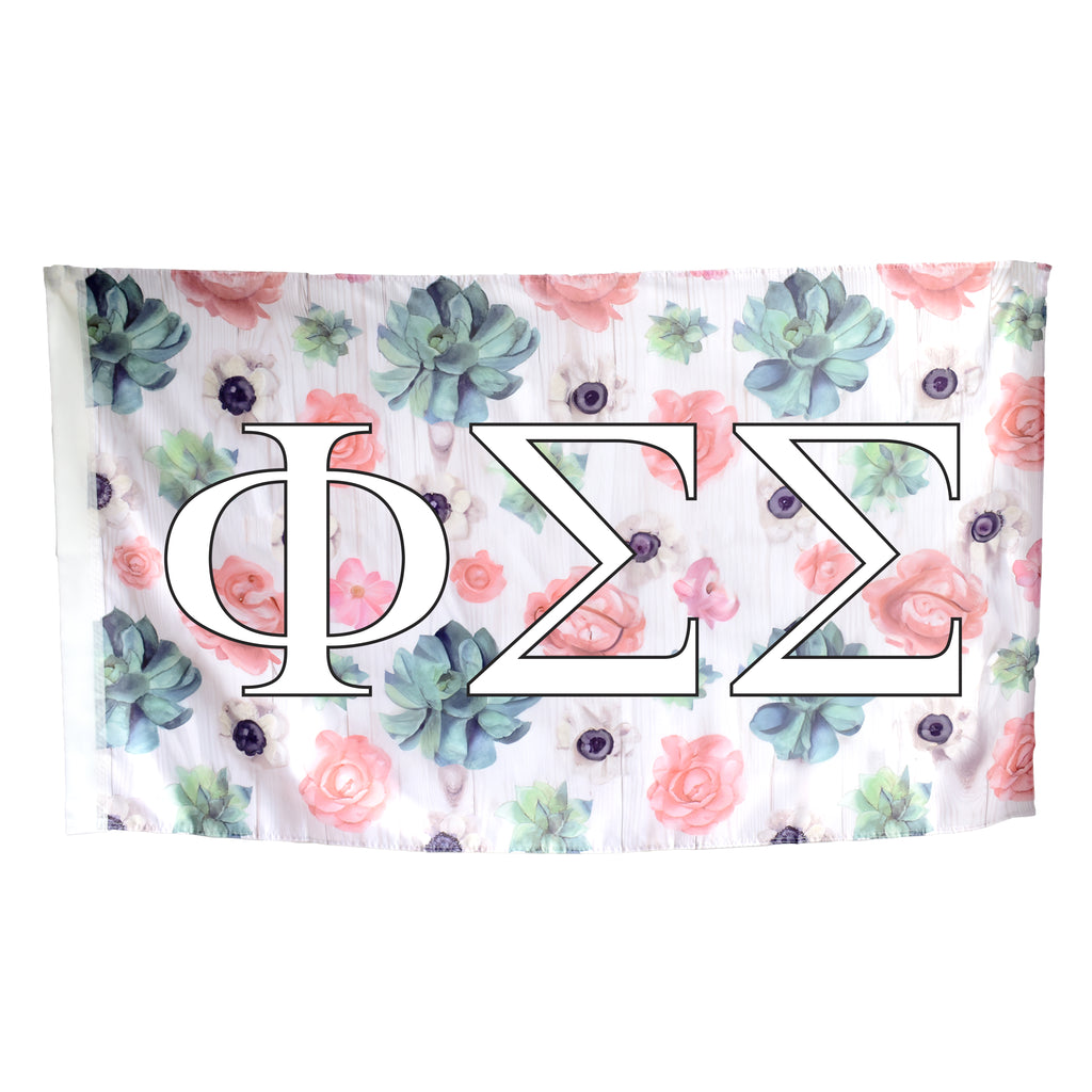 Phi Sigma Sigma Succulent Flag