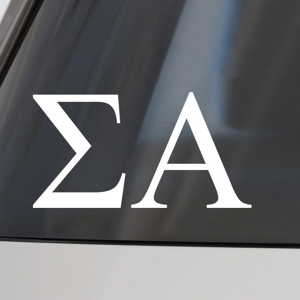 Sigma Alpha Car Decal Sticker- Greek Letters Design