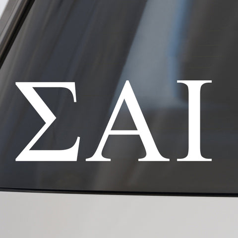 Sigma Alpha Iota Car Decal Sticker- Greek Letters Design