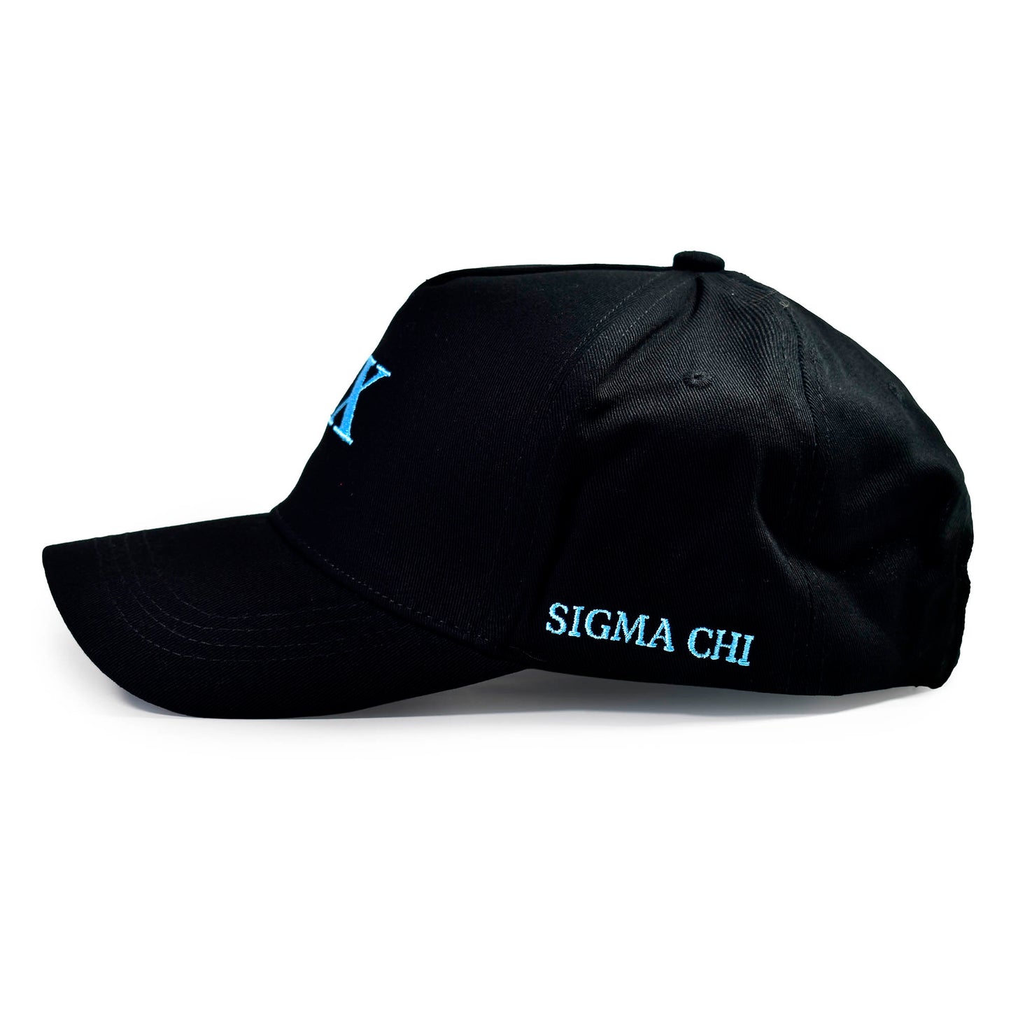 Sigma Chi Fraternity Baseball Cap- Brushed Cotton 5-Panel Black Hat