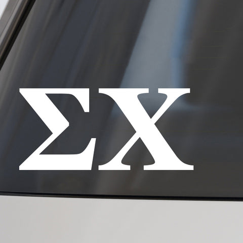 Sigma Chi Fraternity Car Decal Sticker- Greek Letters Design