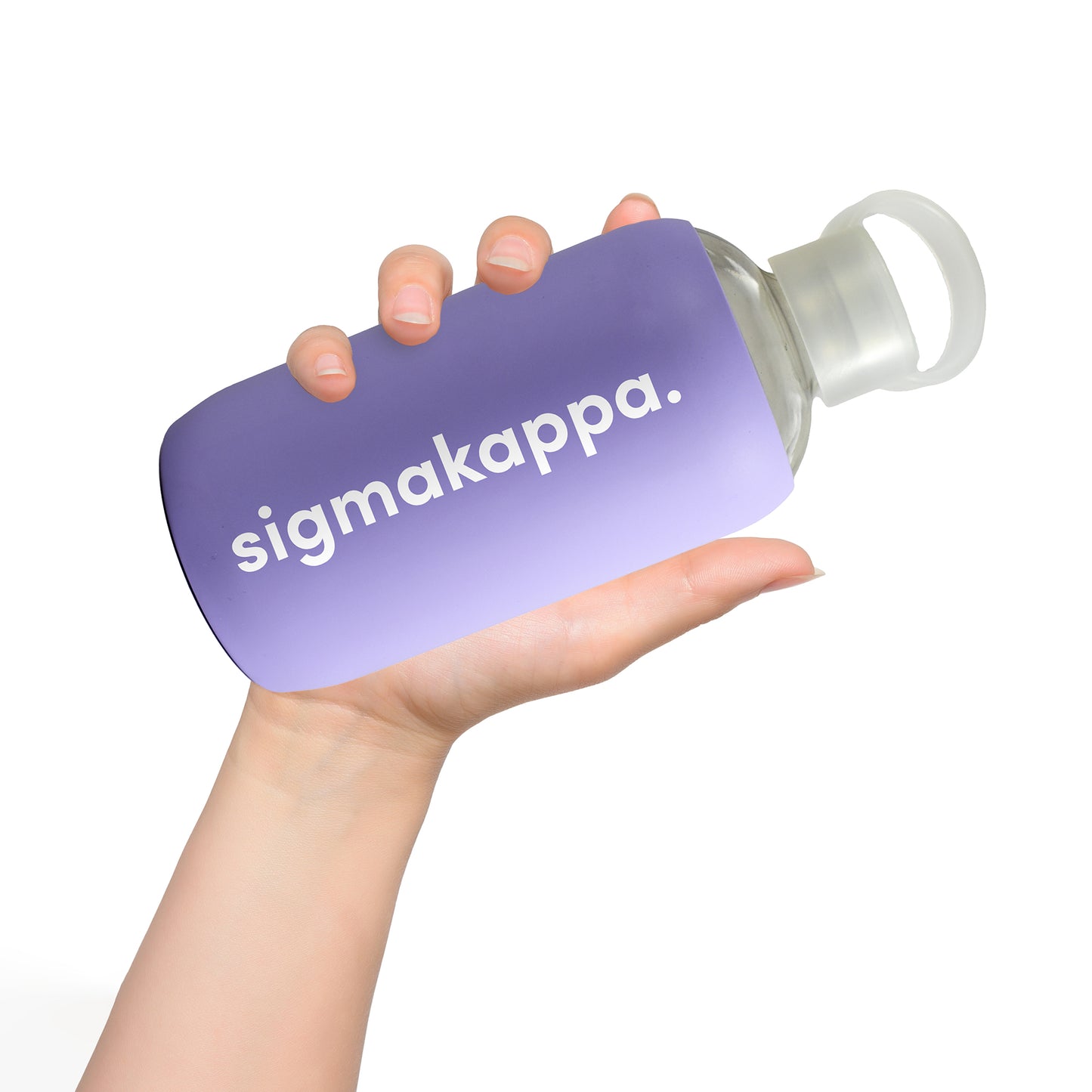 Sigma Kappa Glass Water Bottle with Silicone Sleeve