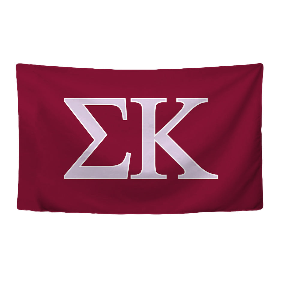 Sigma Kappa Sorority Greek Letters Flag, Two-Color Design