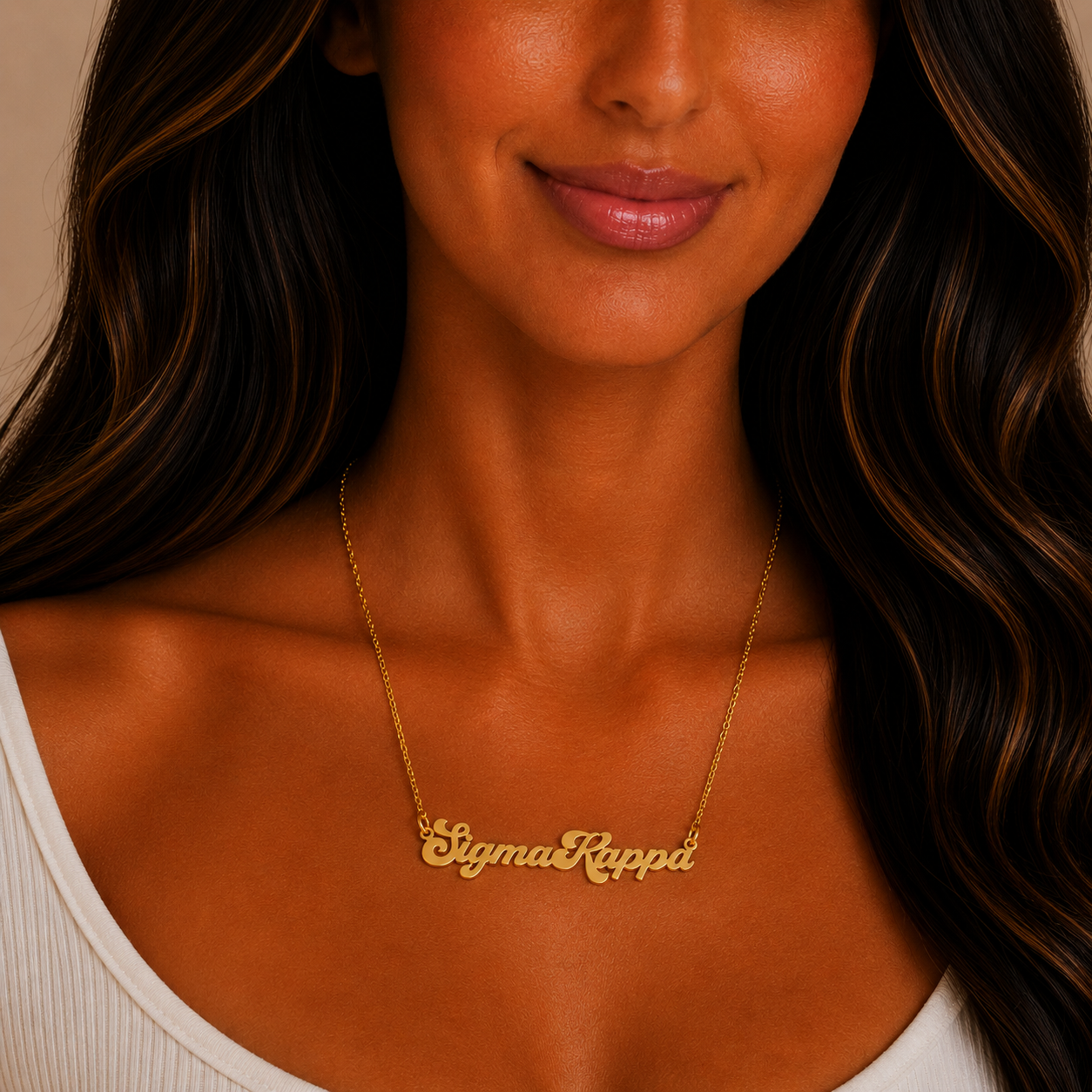 Sigma Kappa Retro Design Necklace
